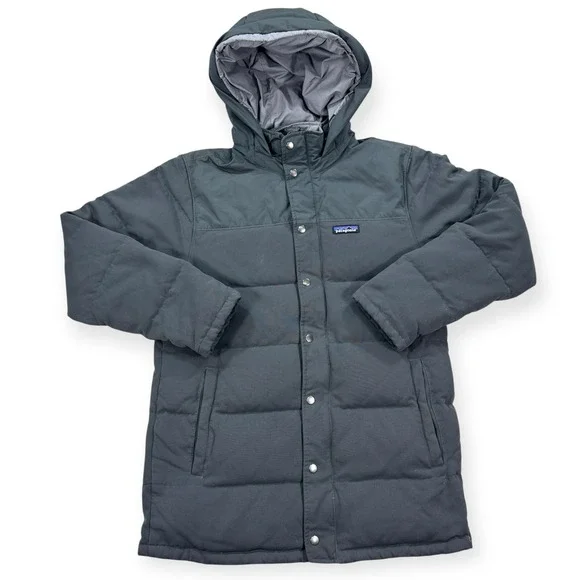 Patagonia Jacket Men's Small Gray Quilted Goose Down Parka Outdoors Hiking Gorp - Picture 1 of 12